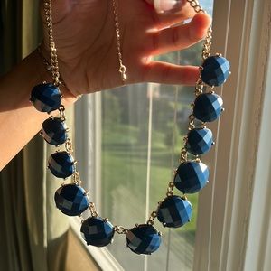 Blue and gold statement necklace